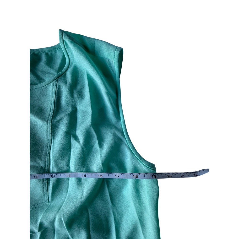 J.Crew Womens Mint Green Sleeveless Split Neck Pleated Blouse Top E4992 Size S - Picture 3 of 8